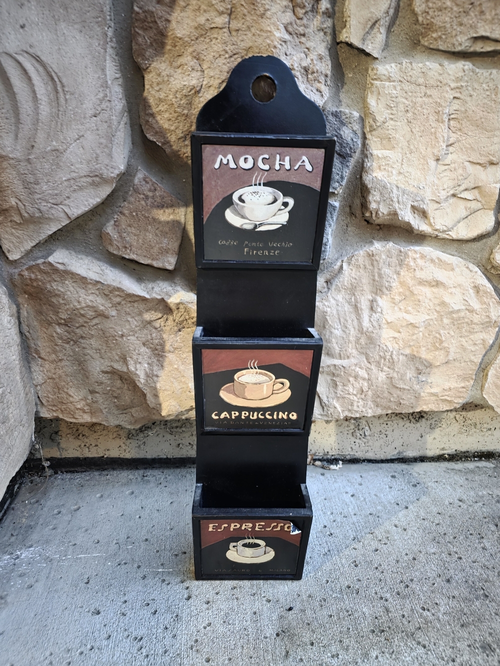 Black Mocha/Cappuccino/Espresso Wall Coffee Organizer